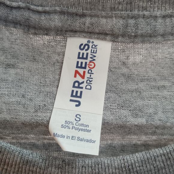 Jerzees 2pk Gray Dri-Power Tees S Workout Training Shirts Cotton Blend - Picture 5 of 7